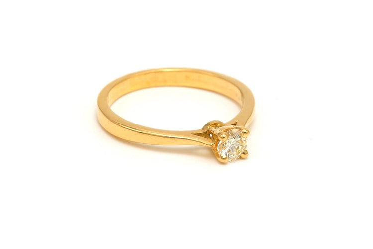 52 Solitaire contemporain - Bague en or jaune 18 carats et diamant 58 Facettes 19410