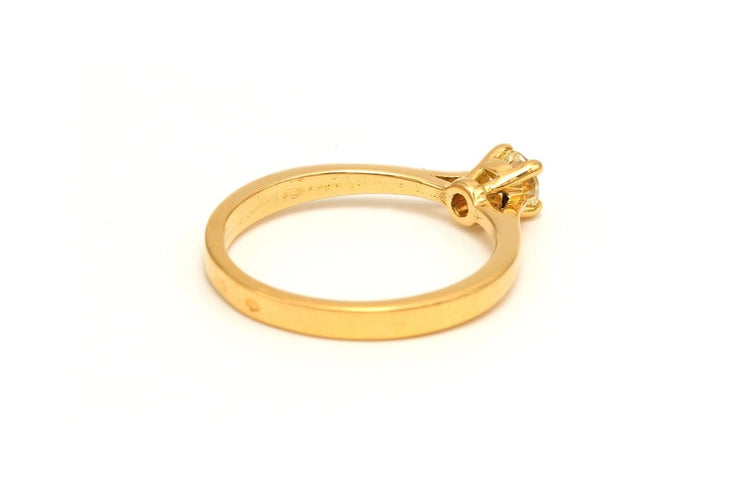 52 Solitaire contemporain - Bague en or jaune 18 carats et diamant 58 Facettes 19410
