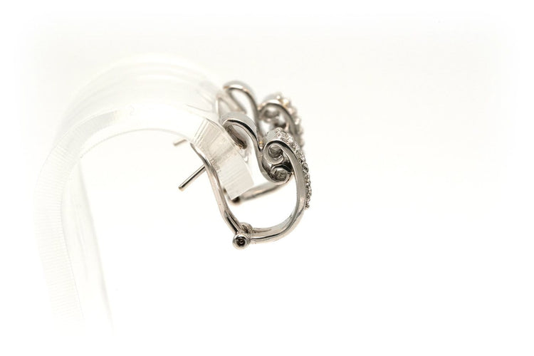 Boucles d'oreilles contemporaines en or blanc et diamants 58 Facettes 18806