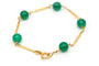 Napoléon III - Bracelet en or jaune 18 carats et chrysoprases 58 Facettes B271