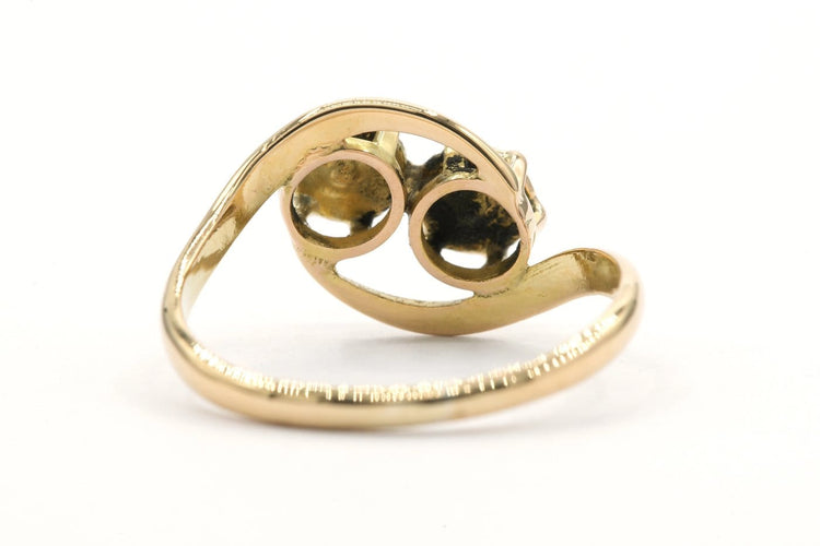 47 Art Nouveau - Bague en or jaune 18 carats et perles 58 Facettes 22473