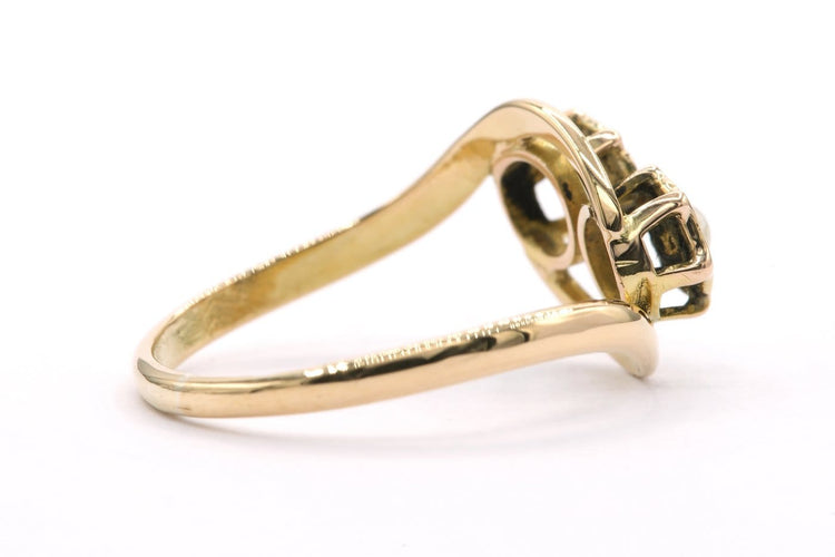 47 Art Nouveau - Bague en or jaune 18 carats et perles 58 Facettes 22473