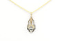 Pendentif Art déco en or jaune et blanc 18 carats serti de strass 58 Facettes 23046
