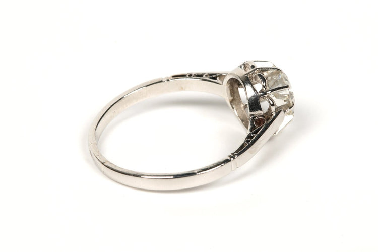 53 Solitaire Art déco - Bague en or blanc et diamant 58 Facettes 21604