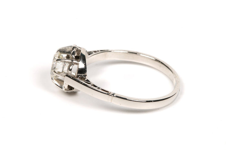 53 Solitaire Art déco - Bague en or blanc et diamant 58 Facettes 21604
