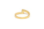52 Bague contemporaine en or jaune 18 carats et diamant 58 Facettes 22350