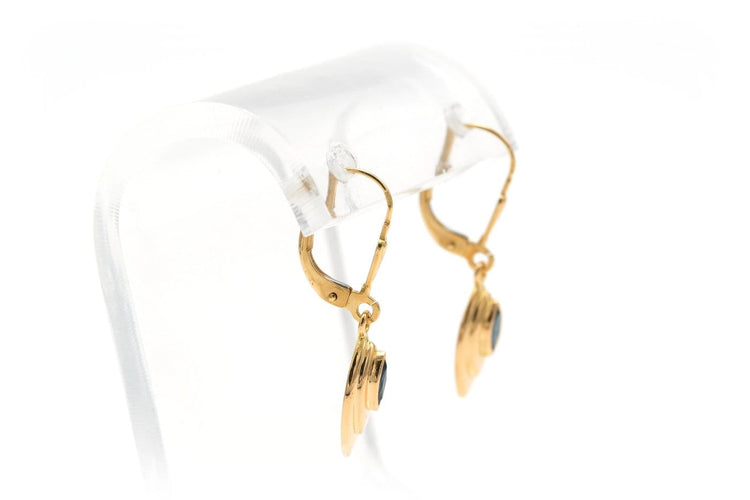 Boucles d'oreilles 1970 en or jaune 18 carats et saphirs 58 Facettes 22471