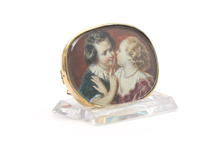 Napoléon III - Broche en or jaune, nacre et miniature 58 Facettes 23091