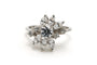 51 Bague contemporaine en or blanc 14 carats sertie de zirconiums 58 Facettes B746