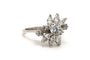 51 Bague contemporaine en or blanc 14 carats sertie de zirconiums 58 Facettes B746