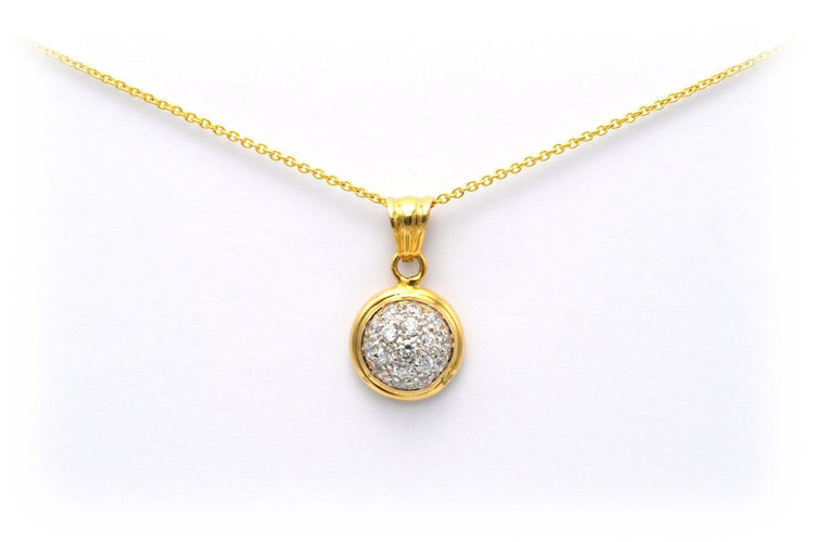 Pendentif contemporain en or jaune 18 carats et diamants 58 Facettes 22913