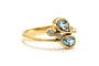 56 Bague contemporaine en or jaune, topazes et diamants 58 Facettes 22938