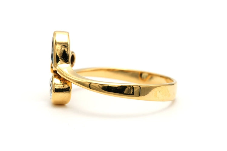 56 Bague contemporaine en or jaune, topazes et diamants 58 Facettes 22938