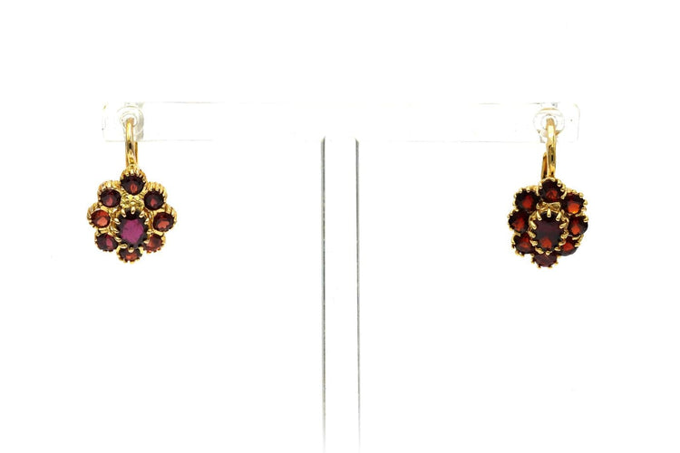 Boucles d'oreilles en or jaune 18 carats et grenats 58 Facettes 23268