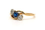 54 Art Nouveau - Bague en or jaune, saphir et diamants 58 Facettes B807