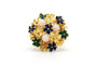 53 Années 70 - Bague en or jaune, émail et corail blanc 58 Facettes 23464