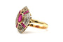 57 Bague Art déco en or jaune, rubis et diamants 58 Facettes 23204
