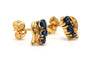 Boucles d'oreilles contemporaines en or jaune, saphirs et diamants 58 Facettes B830