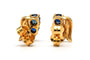 Boucles d'oreilles contemporaines en or jaune, saphirs et diamants 58 Facettes B830