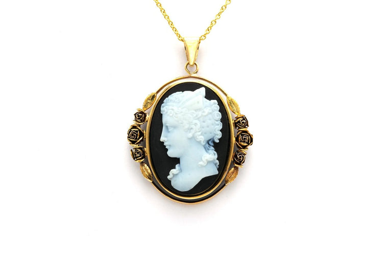 Napoléon III - Pendentif en or jaune 18 carats et agate 58 Facettes B840