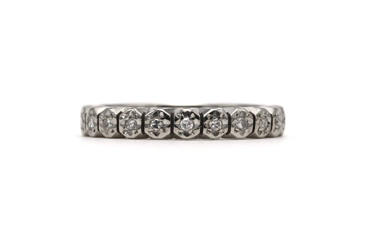 51 Alliance américaine en or blanc 18 carats et diamants 58 Facettes 23718