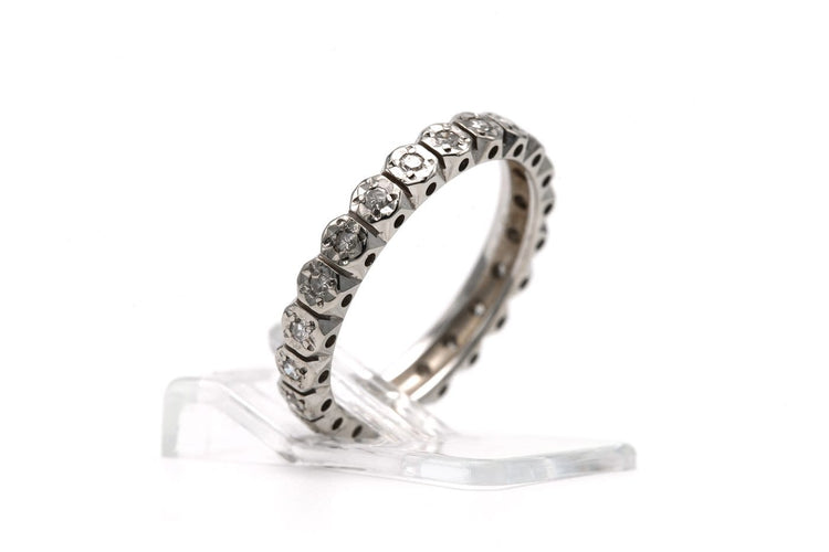 51 Alliance américaine en or blanc 18 carats et diamants 58 Facettes 23718