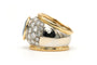 56 Bague contemporaine en or jaune et blanc 18 ct, topaze et diamants 58 Facettes 23696