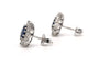 Boucles d'oreilles contemporaines en or blanc 18 carats, saphirs et diamants 58 Facettes 23714