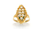 59 Années 50 - Bague en or jaune, perles et chrysoprase 58 Facettes B862