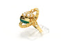 59 Années 50 - Bague en or jaune, perles et chrysoprase 58 Facettes B862