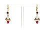 Art nouveau - Boucles d'oreilles en or jaune, rubis et perles 58 Facettes B864