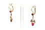 Art nouveau - Boucles d'oreilles en or jaune, rubis et perles 58 Facettes B864