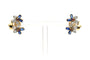 Boucles d'oreilles en or jaune 18 carats, saphirs, rubis et diamants 58 Facettes 23691