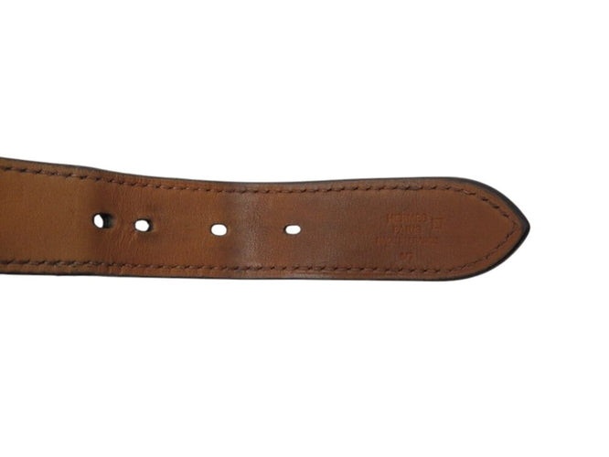 Hermès - Bracelet manchette Boucle Étrivière en cuir de crocodile alligator 58 Facettes 260320