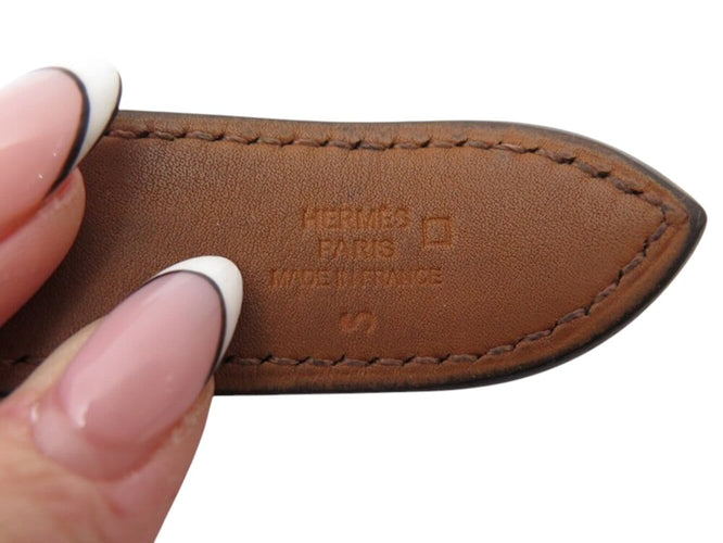 Hermès - Bracelet manchette Boucle Étrivière en cuir de crocodile alligator 58 Facettes 260320