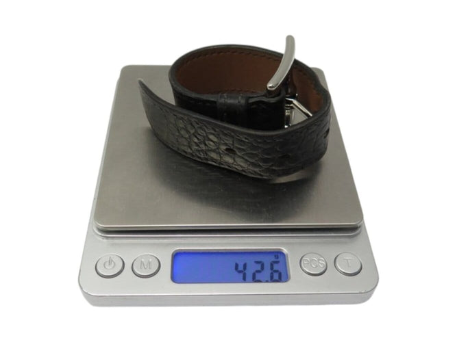 Hermès - Bracelet manchette Boucle Étrivière en cuir de crocodile alligator 58 Facettes 260320
