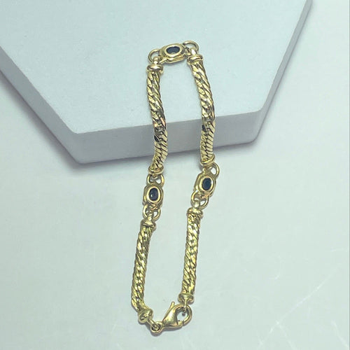 Bracelet Bracelet en or jaune 18 carats avec saphirs bleus, 6,23 g 58 Facettes 250184