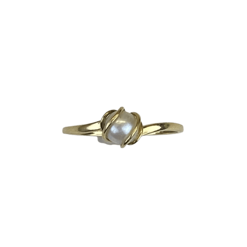Bague 54 Bague avec perle en or jaune 18 carats 1,19 g 58 Facettes 250247