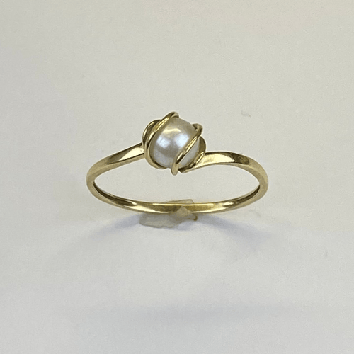 Bague 54 Bague avec perle en or jaune 18 carats 1,19 g 58 Facettes 250247