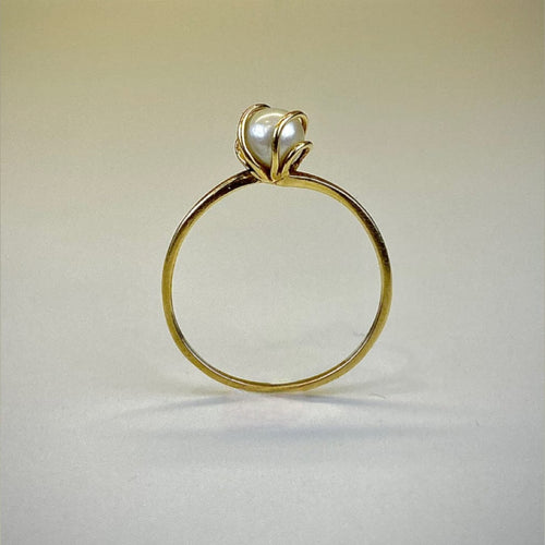 Bague 54 Bague avec perle en or jaune 18 carats 1,19 g 58 Facettes 250247