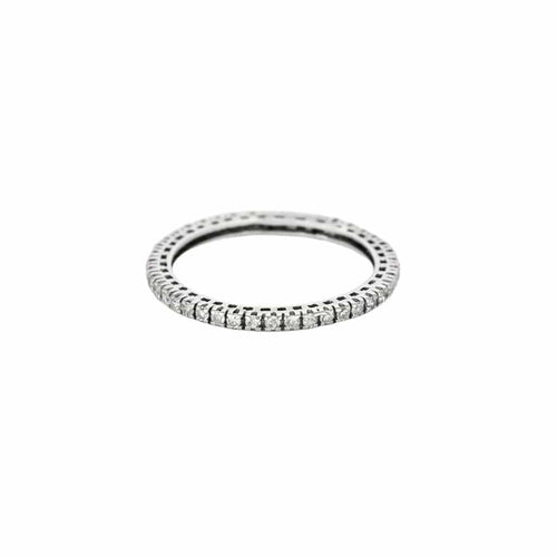 Bague 58 Alliance américaine or blanc et diamants 58 Facettes GU170