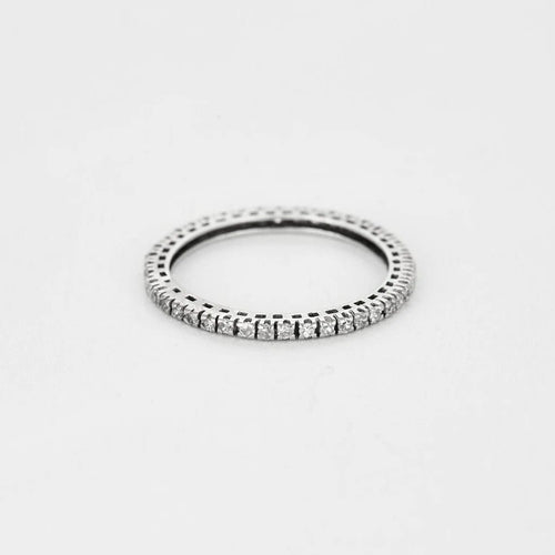 Bague 58 Alliance américaine or blanc et diamants 58 Facettes GU170