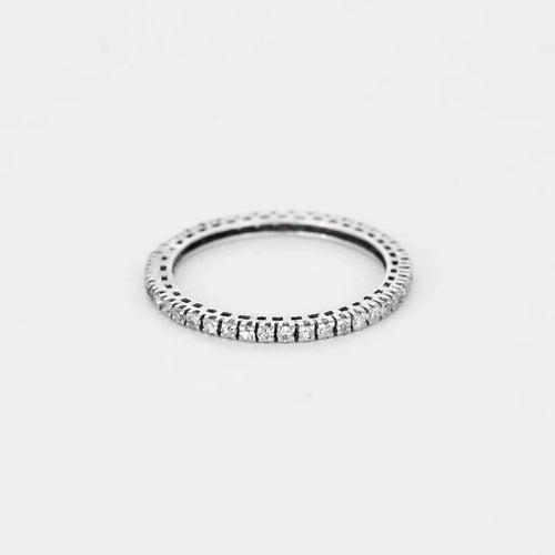 Bague 58 Alliance américaine or blanc et diamants 58 Facettes GU170