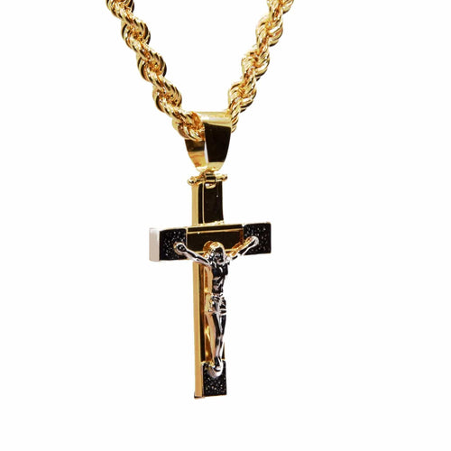 Pendentif Pendentif croix bicolore en or 18 carats 58 Facettes 4721012
