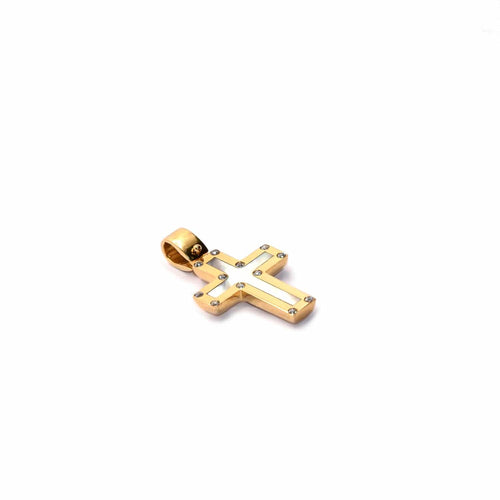 Pendentif Pendentif croix en or jaune 18 carats et nacre 58 Facettes 47297913