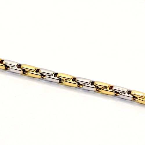 Collier Collier tubulaire bicolore en or jaune et blanc 18 carats 58 Facettes 58969878