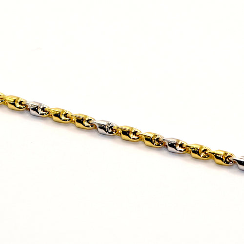 Collier Collier tubulaire bicolore en or 18 carats 58 Facettes 93482417