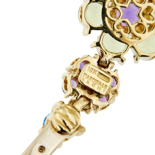 Bracelet Pasquale Bruni - Bracelet fleurs en or jaune 18 ct avec pierres colorées 58 Facettes 38664
