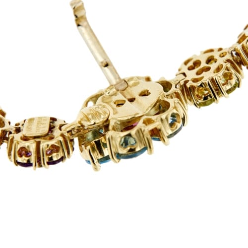Bracelet Pasquale Bruni - Bracelet fleurs en or jaune 18 ct avec pierres colorées 58 Facettes 38664