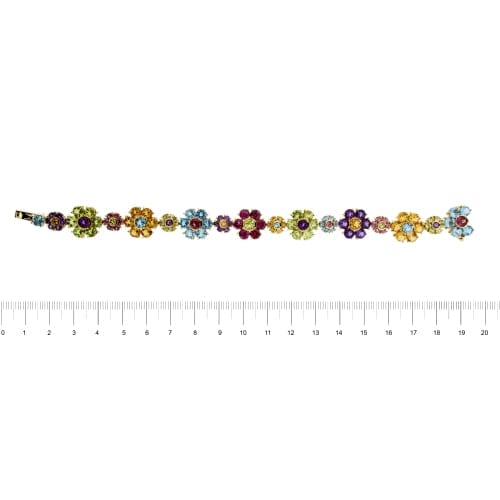 Bracelet Pasquale Bruni - Bracelet fleurs en or jaune 18 ct avec pierres colorées 58 Facettes 38664